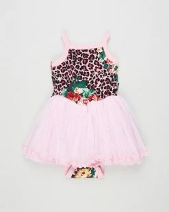 Deals 😍 Rock Your Baby Leopard Floral Loulou 👗 Dress - Babies Pink Floral 🤩