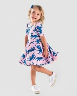 Best Sale ⌛ Rock Your Kid Wild Cats Mabel Waisted 👗 Dress - Kids Multi ⭐