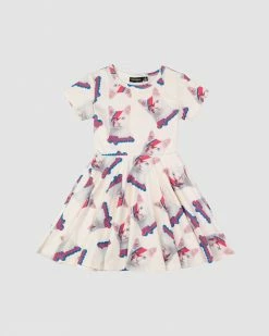 Wholesale 🥰 Rock Your Kid Meowie Waisted 👗 Dress -Kids Multi 🛒