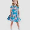 New ⌛ Rock Your Kid Blue Floral Waisted 👗 Dress - Kids ✔️