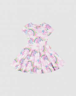 Coupon 💯 Rock Your Kid Pony Clouds Waisted 👗 Dress - Kids Multi 👍
