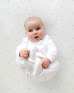 Promo 👏 Silky Tots Silk Cot Sheet Pink Stars 😍