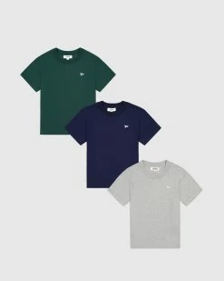 New 🔥 Sonnie Bobby Tee 3-Pack Navy / Grey Marle / Forest Green 😍