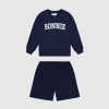 Discount 💯 Sonnie Varsity Crewneck & Earl Sweat Shorts Set Navy 🛒