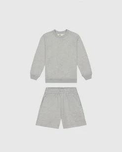 Cheapest 🔥 Sonnie Tama Crewneck & Earl Sweat Shorts Set Grey Marle 🥰