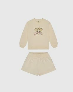 Best Pirce 🔥 Sonnie Crest Crewneck & Charlie Shorts Set Buttercream 😉
