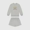 Cheapest 🔔 Sonnie Crest Crewneck & Charlie Shorts Set Grey Marle 👏