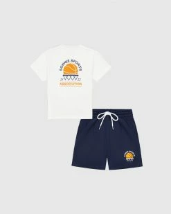 New 🌟 Sonnie Sports Association Shorts & Tee Set White / Navy 👍 -Baby Online store http3A2F2Fstatic.theiconic.com .au2Fp2Fsonnie 6574 3963841 3