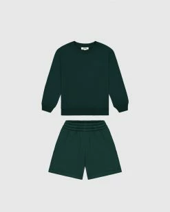 Hot Sale 💯 Sonnie Tama Crewneck & Earl Sweat Shorts Set Forest Green 🥰