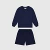 Best Pirce 😉 Sonnie Tama Crewneck & Earl Sweat Shorts Set Navy 🥰
