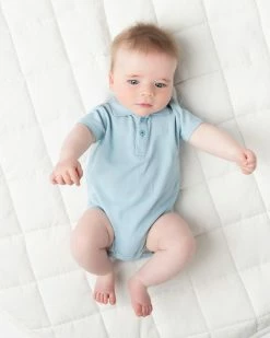 Hot Sale ⌛ Sportscraft Polo Bodysuit - Babies Powder Blue 💯