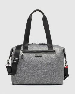 Outlet ✔️ Storksak Stevie Luxe Scuba Nappy Bag Grey Marle 👍