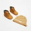 Discount 🔥 Timberland Crib Booties & Beanie Set - Babies Wheat Nubuck ⌛