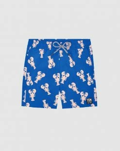 Outlet 😀 Tom & Teddy Lobster Boardshorts Mid Blue & Pink 👏