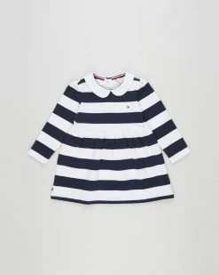 Coupon ⌛ Tommy Hilfiger LS Rugby Stripe 👗 Dress - Babies Twilight Navy 👍