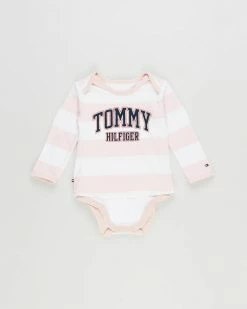 Budget 🌟 Tommy Hilfiger Baby Tommy 2 Piece Tee Body L/S Delicate Pink 😀