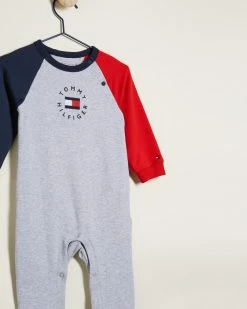 New 😀 Tommy Hilfiger Heritage Logo Coverall - Babies Light Grey Heather 👏 -Baby Online store http3A2F2Fstatic.theiconic.com .au2Fp2Ftommy hilfiger 3107 1990841 3