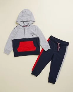 New 😍 Tommy Hilfiger Colourblock Logo Set - Babies Light Grey Heather 🛒