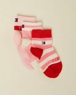 Best Pirce 👏 Tommy Hilfiger 3-Pack 🧦 Socks Giftbox - Babies Pink Combo ⭐