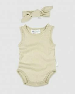 Cheapest 🧨 Toshi Organic Singlet Onesie & Headband Set - Babies Thyme 👍