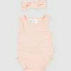 Best deal 👏 Toshi Organic Singlet Onesie & Headband Set - Babies Blush 🛒