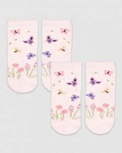 Best Sale 😀 Toshi Organic 🧦 Socks 2-Pack - Babies Butterfly 🎁