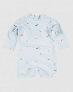 Best Pirce 🎁 Toshi Long Sleeve Swim Onesie - Babies Sharks 🛒
