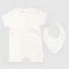 Hot Sale 🤩 Toshi Organic Short Sleeve Onesie & Bib Set - Babies Cream 💯