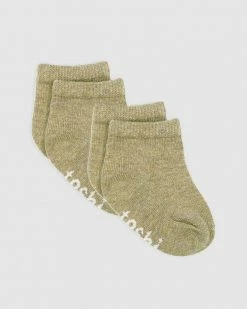 Budget 🎁 Toshi Organic 🧦 Socks 2-Pack - Babies Olive 🧨