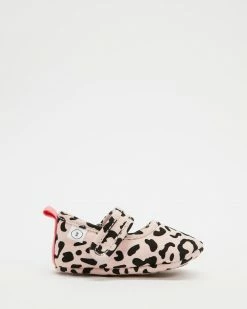 Promo 👍 Walnut Melbourne Poppies Mary Jane Frill Canvas - Babies Hazel Leopard 🤩