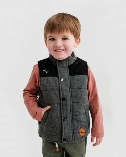 New ⌛ Wild Island The Eco Puffer Vest - Kids Cozy Grey 😍