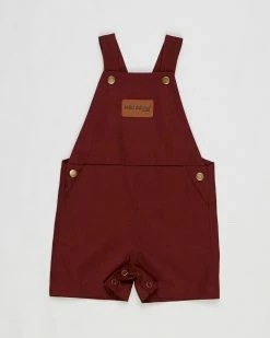 Coupon 👍 Wild Island The Wildling Overalls Shorts - Babies Red Earth 🔔