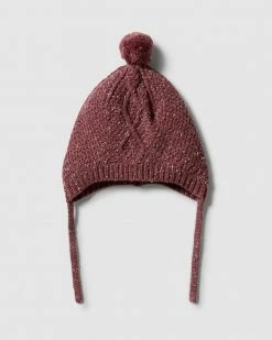 Best Pirce 🧨 Wilson & Frenchy Knitted Cable Bonnet - Babies Wild Ginger Fleck 👏