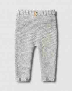 New 👍 Wilson & Frenchy Knitted Ottoman Leggings - Babies Glacier Grey Fleck 😍