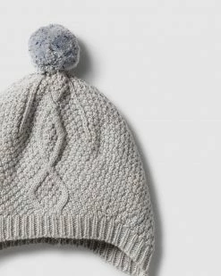 Outlet 🔔 Wilson & Frenchy Knitted Cable Bonnet - Babies Glacier Grey Fleck 😀 -Baby Online store http3A2F2Fstatic.theiconic.com .au2Fp2Fwilson and frenchy 1425 0457621 3