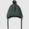 Coupon 😍 Wilson & Frenchy Knitted Cable Bonnet - Babies Dusty Olive Fleck 😍