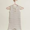 Hot Sale ✨ Wilson & Frenchy Organic Stripe Rib Boyleg Growsuit - Babies Hazelwood Ecru 💯