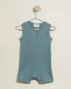 Discount 🔥 Wilson & Frenchy Organic Rib Boyleg Growsuit - Babies Pine Green ✔️