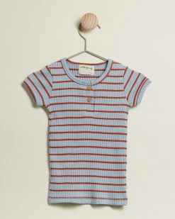 Brand new ✨ Wilson & Frenchy Organic Stripe Rib Top - Babies Anchor Blue & Rust ✨