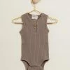Deals 🔔 Wilson & Frenchy Organic Rib Henley Bodysuit - Babies Hazelwood 🛒
