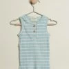 Best deal ❤️ Wilson & Frenchy Organic Stripe Rib Singlet - Babies Pistachio & Ecru ✨