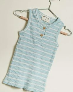 Best deal ❤️ Wilson & Frenchy Organic Stripe Rib Singlet - Babies Pistachio & Ecru ✨ -Baby Online store http3A2F2Fstatic.theiconic.com .au2Fp2Fwilson and frenchy 2192 7583431 3