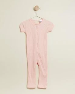 Buy 💯 Wilson & Frenchy Organic Rib Zipsuit - Babies Blush 🔔
