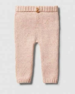 Discount 🥰 Wilson & Frenchy Knitted Leggings - Babies Flamingo Oatmeal Fleck 👍