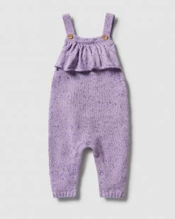 Best reviews of 😉 Wilson & Frenchy Knitted Ruffle Overalls - Babies Pastel Lilac Fleck 💯
