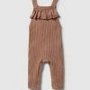 Promo 🌟 Wilson & Frenchy Knitted Rib Ruffle Overalls - Babies Burro 😉