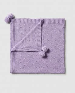Promo 🤩 Wilson & Frenchy Knitted Spot Jacquard Blanket Pastel Lilac Fleck 🎁