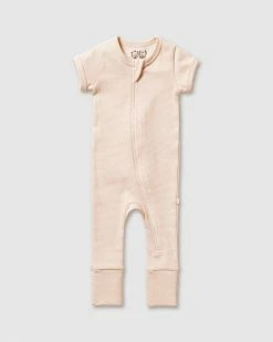 Wholesale 💯 Wilson & Frenchy Organic Stripe Rib Zipsuit - Babies Dusk 🤩
