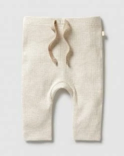 Wholesale 💯 Wilson & Frenchy Organic Stripe Rib Leggings - Babies Oatmeal 🧨