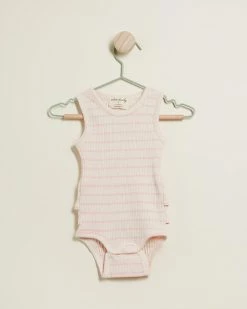 Best deal 🛒 Wilson & Frenchy Organic Stripe Rib Ruffle Bodysuit - Babies Pink Lemonade 😀